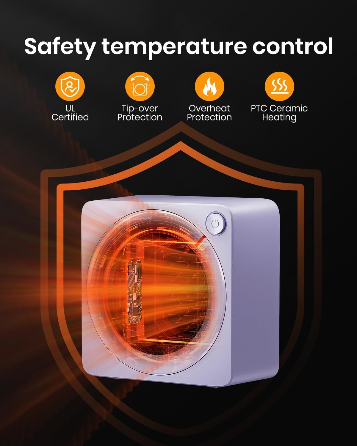 image:imageGaiatop Mini Space Heater Lightweight PTC Ceramic Fast Heating 500W Energy Efficient for Indoor Use Overheating amp 45 TipOver Protection Portable Desk Electric Heaters for Office Home PinkPurple