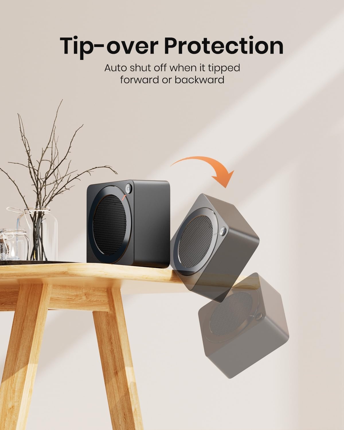 image:imageGaiatop Mini Space Heater Lightweight PTC Ceramic Fast Heating 500W Energy Efficient for Indoor Use Overheating amp 45 TipOver Protection Portable Desk Electric Heaters for Office Home PinkBlack