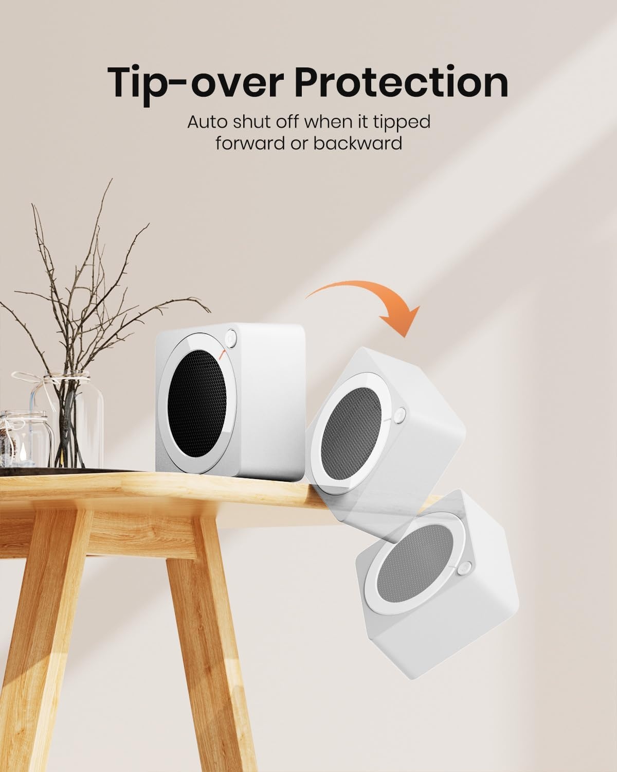 image:imageGaiatop Mini Space Heater Lightweight PTC Ceramic Fast Heating 500W Energy Efficient for Indoor Use Overheating amp 45 TipOver Protection Portable Desk Electric Heaters for Office Home PinkWhite