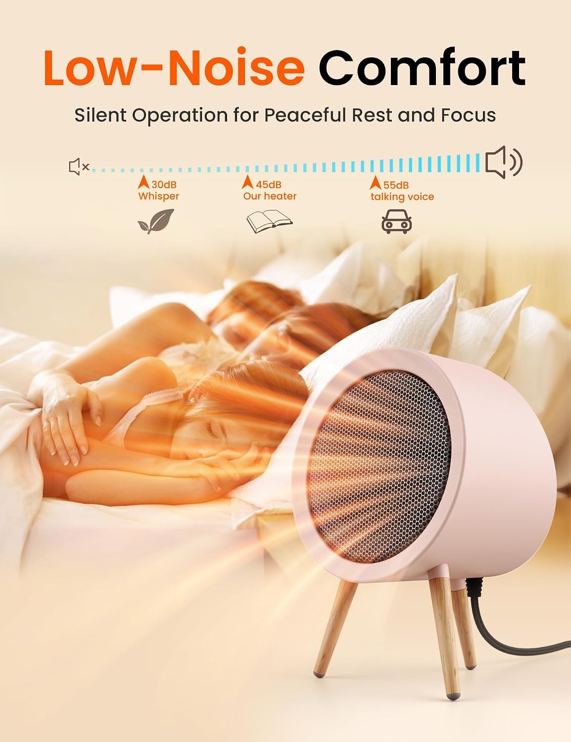 image:imageGaiatop Portable Space Heater for Indoor Use 1000W600W Small Electric Desk Heater for Bedroom or Office 2s PTC Ceramic Heating Overheat amp TipOver Protection Cute Gifts for Women Coworkers Pink