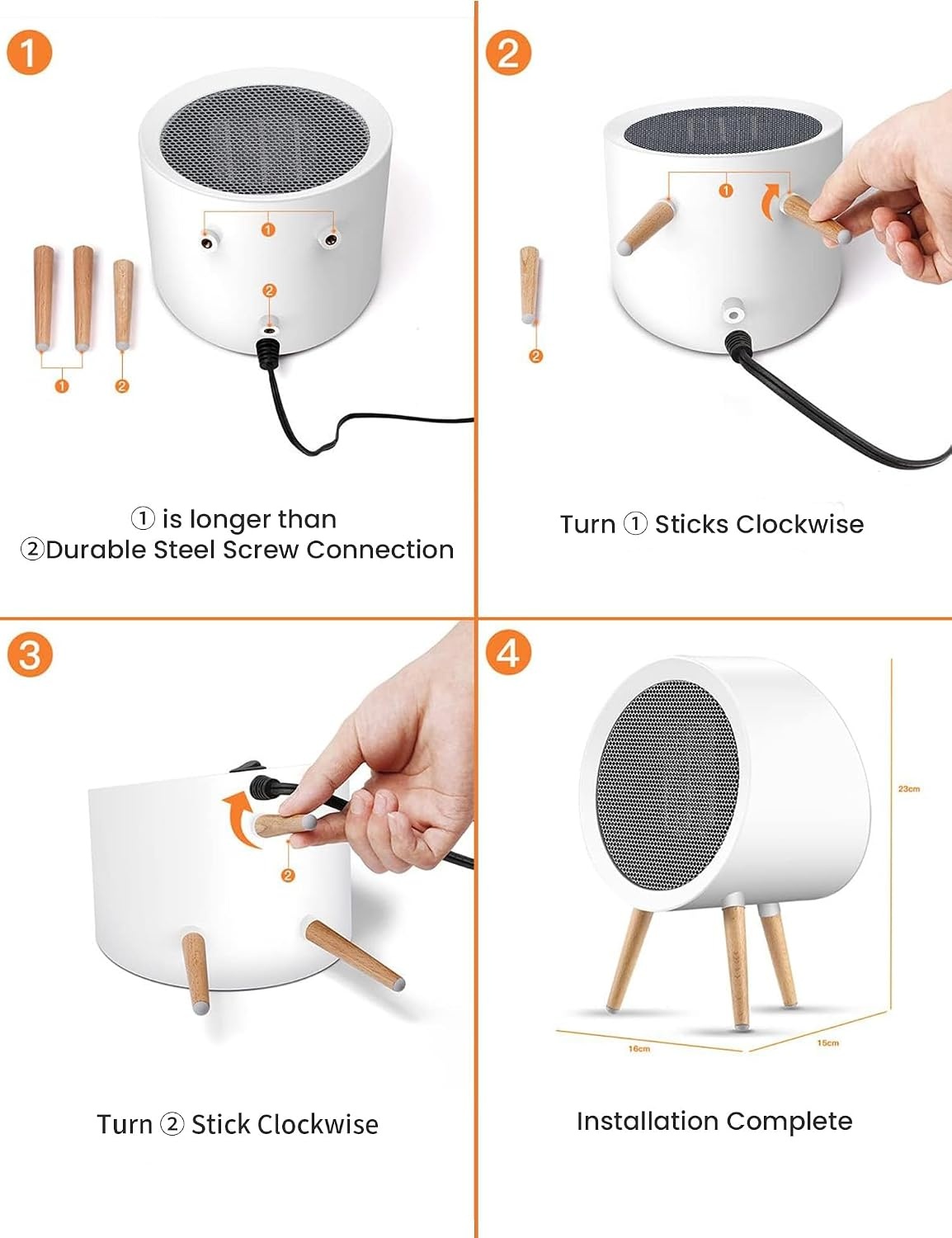 image:imageGaiatop Portable Space Heater for Indoor Use 1000W600W Small Electric Desk Heater for Bedroom or Office 2s PTC Ceramic Heating Overheat amp TipOver Protection Cute Gifts for Women Men White
