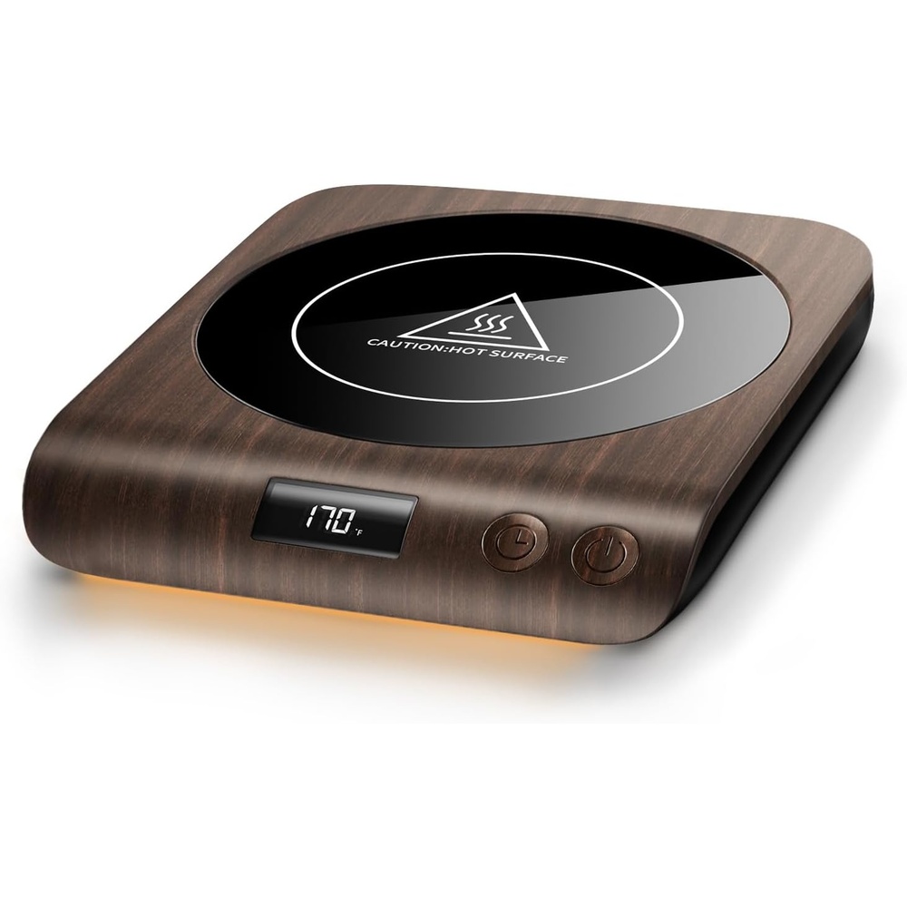 image:imageGaiatop Coffee Mug Warmer 3 Temperature Settings 210H Auto Shut Off and Warm Strip Indicator Lights 50W Smart Cup Warmers Fast Heating Plate for Tea Milk Cocoa Candle Stocking Stuffers WoodWood
