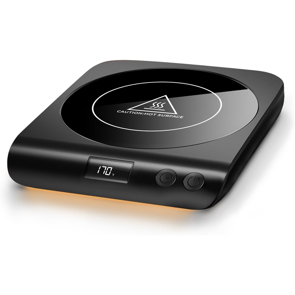 image:imageGaiatop Coffee Mug Warmer 3 Temperature Settings 210H Auto Shut Off and Warm Strip Indicator Lights 50W Smart Cup Warmers Fast Heating Plate for Tea Milk Cocoa Candle Stocking Stuffers WoodBlack