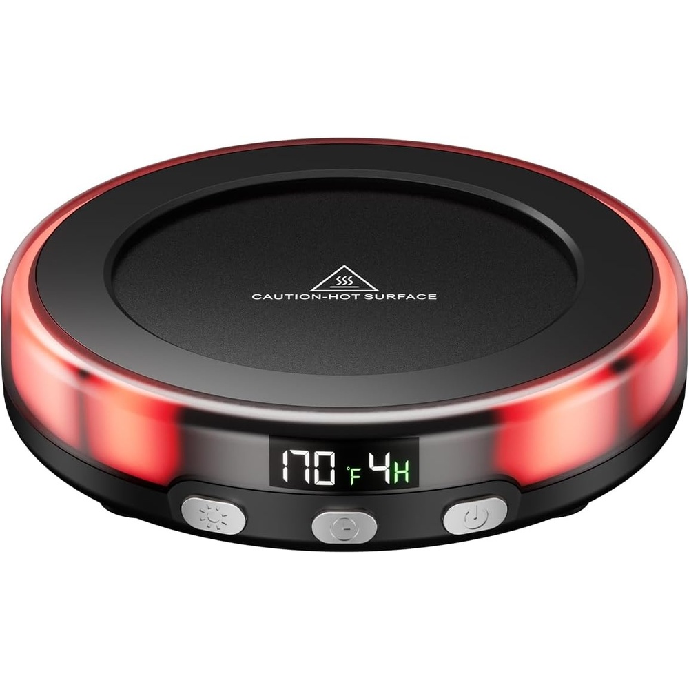 image:imageGaiatop Coffee Mug Warmer for Desk 3 Temp Settings 29Hrs Timer 3 Colorful Romantic Atmosphere Light Modes Stocking Stuffers Beverage Heating Plate with Digital Display for Candle Tea Milk BlackBlack