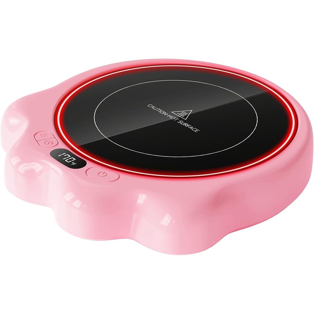 image:imageGaiatop Mug Warmer 50W Cute Cat Paw Cup Warmers 3 Temp Settings 210H Auto Shut Off Coffee Accessories Keep Beverage Hot for Desk and Home Heated Plate Stocking Stuffers for Tea Candle PinkPink