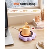 Gaiatop Mug Warmer, 50W Cute Cat Paw Cup Warmers, 3 Temp Settings, 2-10H Auto Shut Off, Coffee Accessories Keep Beverage Hot for Desk and Home, Heated Plate Stocking Stuffers for Tea Candle Pink(Purple)