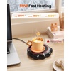 Gaiatop Mug Warmer, 50W Cute Cat Paw Cup Warmers, 3 Temp Settings, 2-10H Auto Shut Off, Coffee Accessories Keep Beverage Hot for Desk and Home, Heated Plate Stocking Stuffers for Tea Candle Pink(Black)
