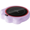 Gaiatop Mug Warmer, 50W Cute Cat Paw Cup Warmers, 3 Temp Settings, 2-10H Auto Shut Off, Coffee Accessories Keep Beverage Hot for Desk and Home, Heated Plate Stocking Stuffers for Tea Candle Pink(Purple)