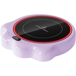 Gaiatop Mug Warmer, 50W Cute Cat Paw Cup Warmers, 3 Temp Settings, 2-10H Auto Shut Off, Coffee Accessories Keep Beverage Hot for Desk and Home, Heated Plate Stocking Stuffers for Tea Candle Pink(Purple)